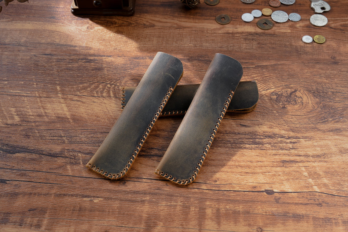 Crazy Horse Leather Knife-Style Pen Sheath