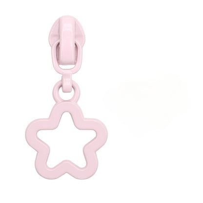3# Hollow Star Zipper Pull (Nylon Slider) - pink