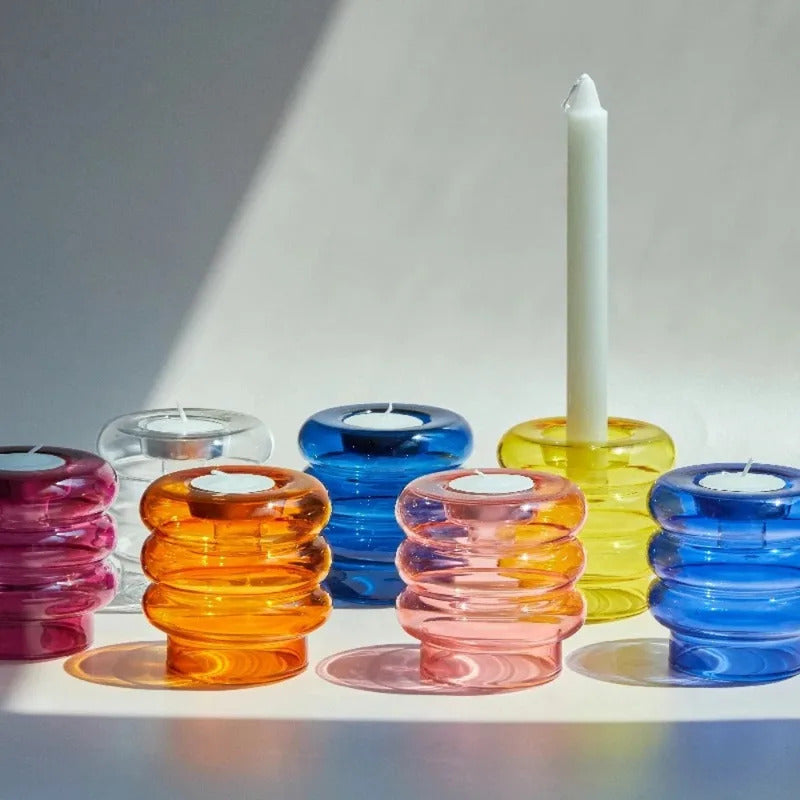 Modern Coloful Glass Candleholder Creative Party Centerpiece - Image 1