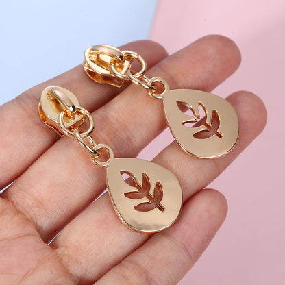 5# Hollow Leaf Zipper Pull