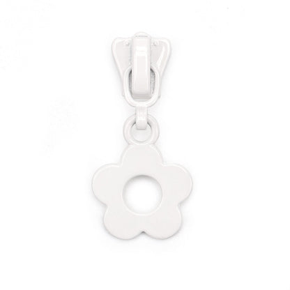 3 # Flower Pull Tab Zipper Slider (Resin Zipper) - Beige