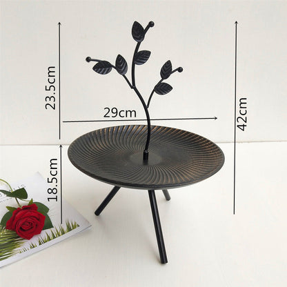 Iron Tripod Fruit Tray with Branch Sculpture - Image 5