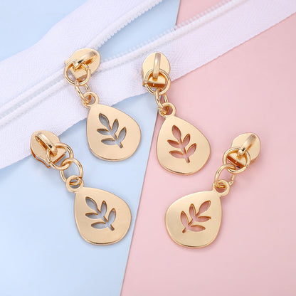 5# Hollow Leaf Zipper Pull