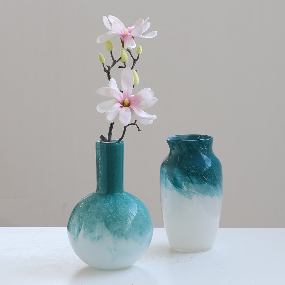 Two Tone Gradient Art Glass Vase Multiple Styles - Image 4