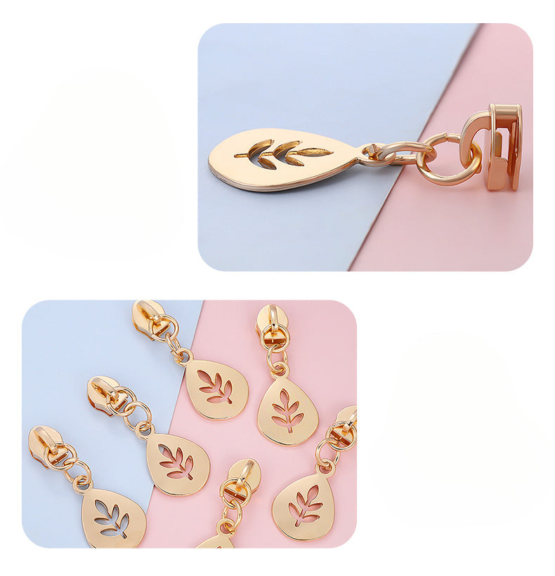 5# Hollow Leaf Zipper Pull