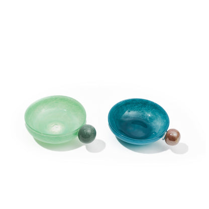 Creative glass fruit bowl with marble spherical handles - Image 5