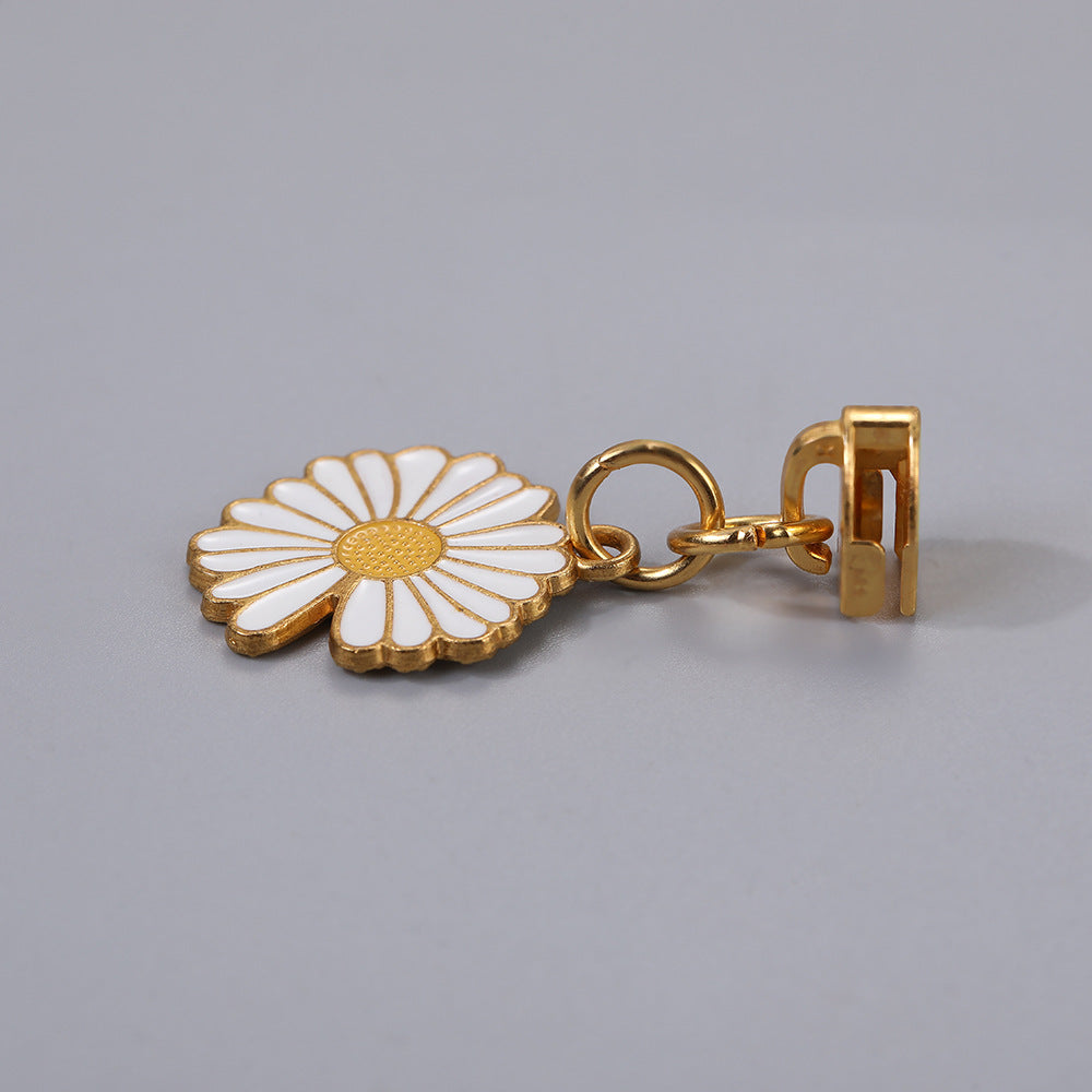 5# Daisy Enamel Zipper Pull