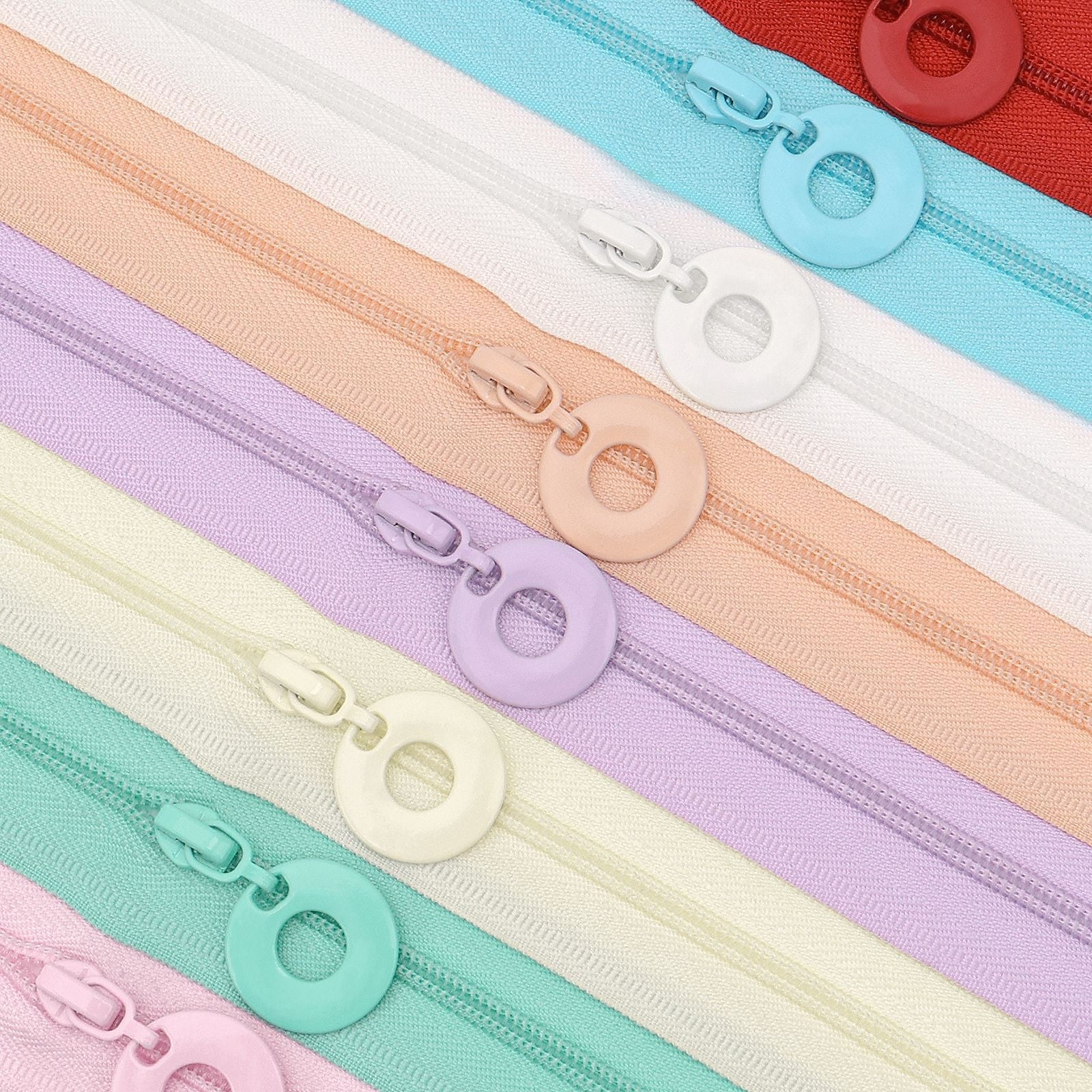 3# Round Ring Pull Zipper (Nylon Slider) - 102#White