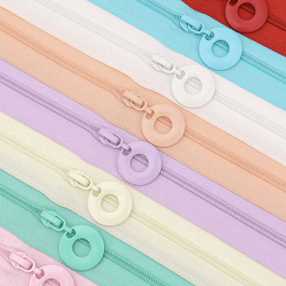 3# Round Ring Pull Zipper (Nylon Slider) - 102#White