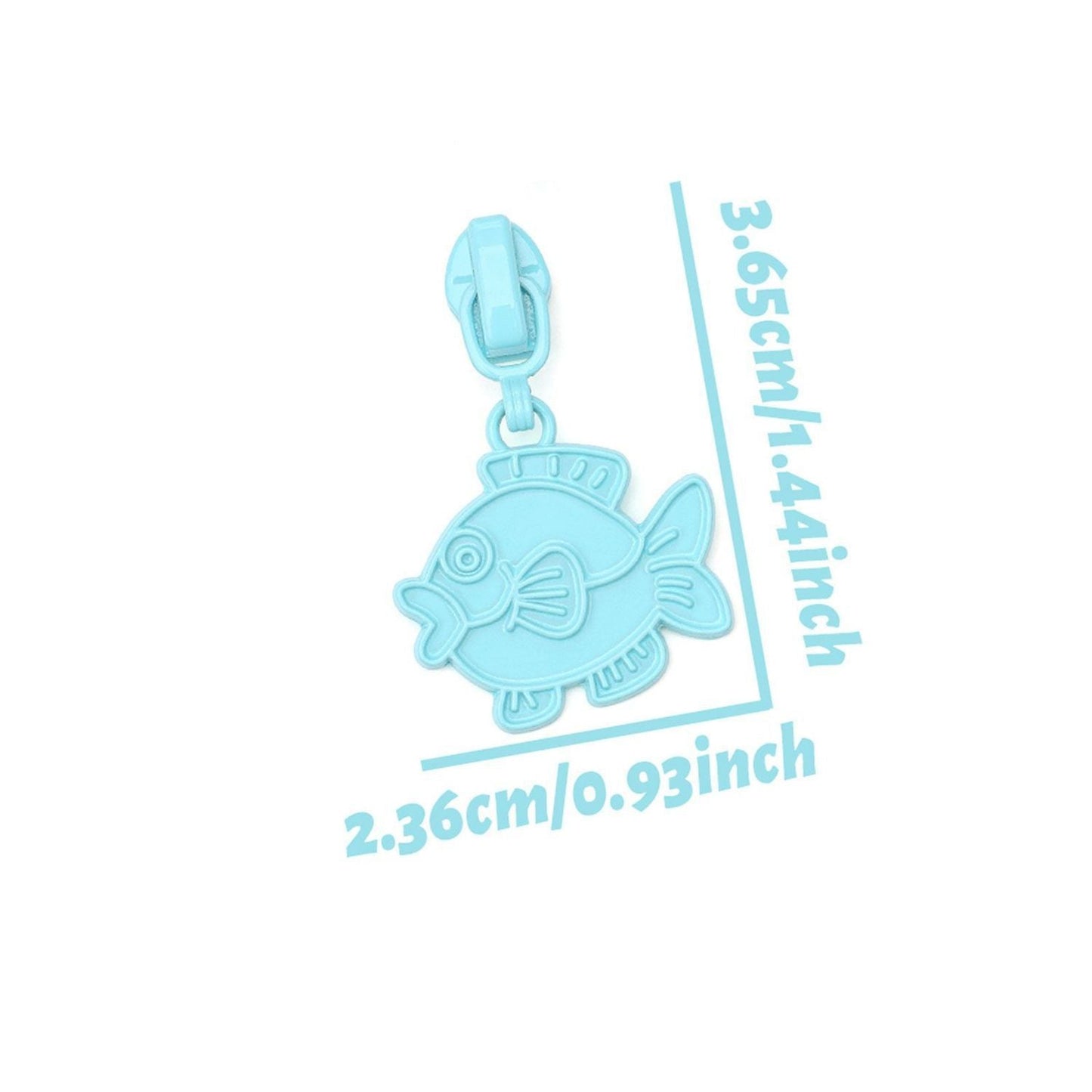 3# Fish Zipper Pull (Nylon Slider) - 133# Pink
