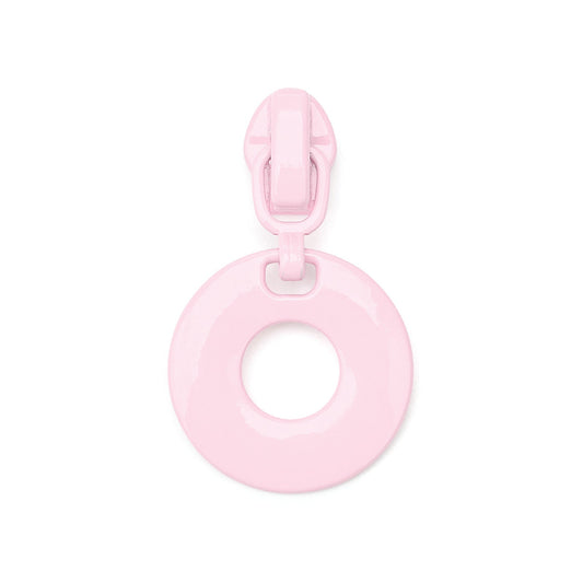 3# Round Ring Pull Zipper (Nylon Slider) - 133#Pink
