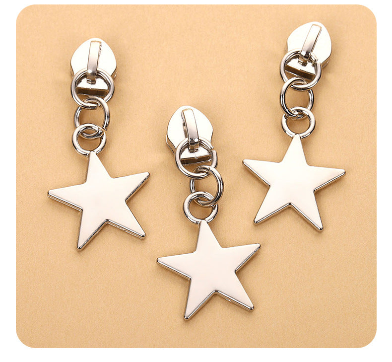 5# Solid Star Zipper Pull