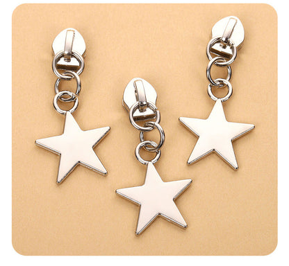 5# Solid Star Zipper Pull