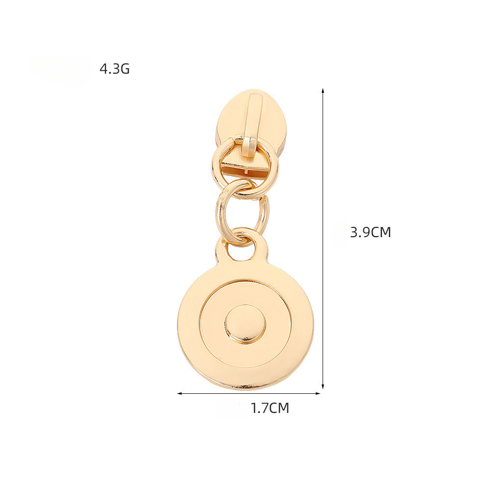 5# Embossed Disc Zipper Pull