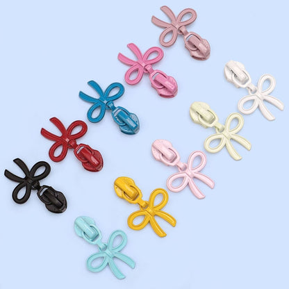5# Bow Knot Zipper Pull (Lockable Slider) - Bow Lake Blue