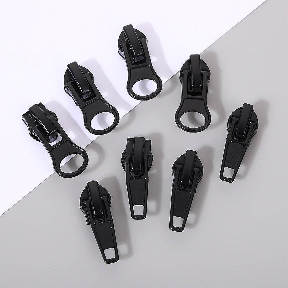 5# Black Pull Tab Zipper Slider - Black Tab