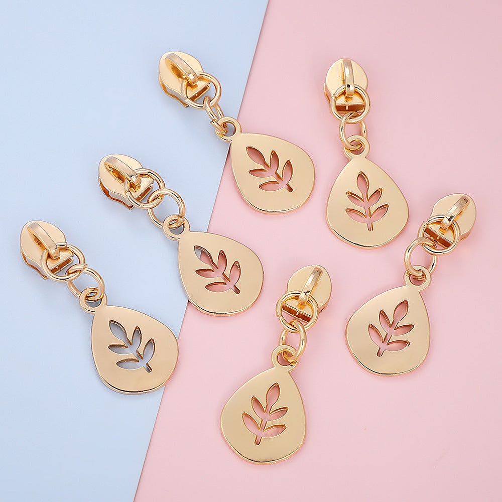 5# Hollow Leaf Zipper Pull - 5#