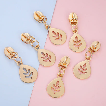 5# Hollow Leaf Zipper Pull - 5#