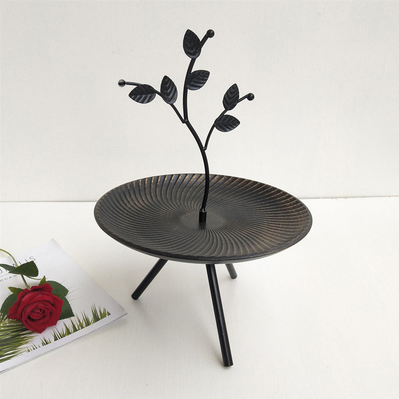Iron Tripod Fruit Tray with Branch Sculpture - Image 4