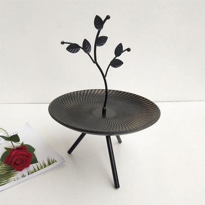 Iron Tripod Fruit Tray with Branch Sculpture - Image 4