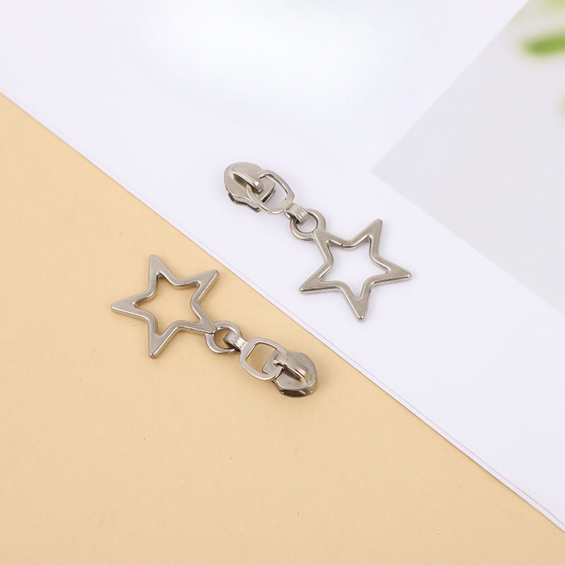 5# Open Star Outline Charm Zipper