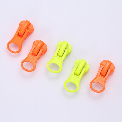 5# Neon Pull Tab Zipper Slider (Resin Zipper, Auto-Lock) - Orange