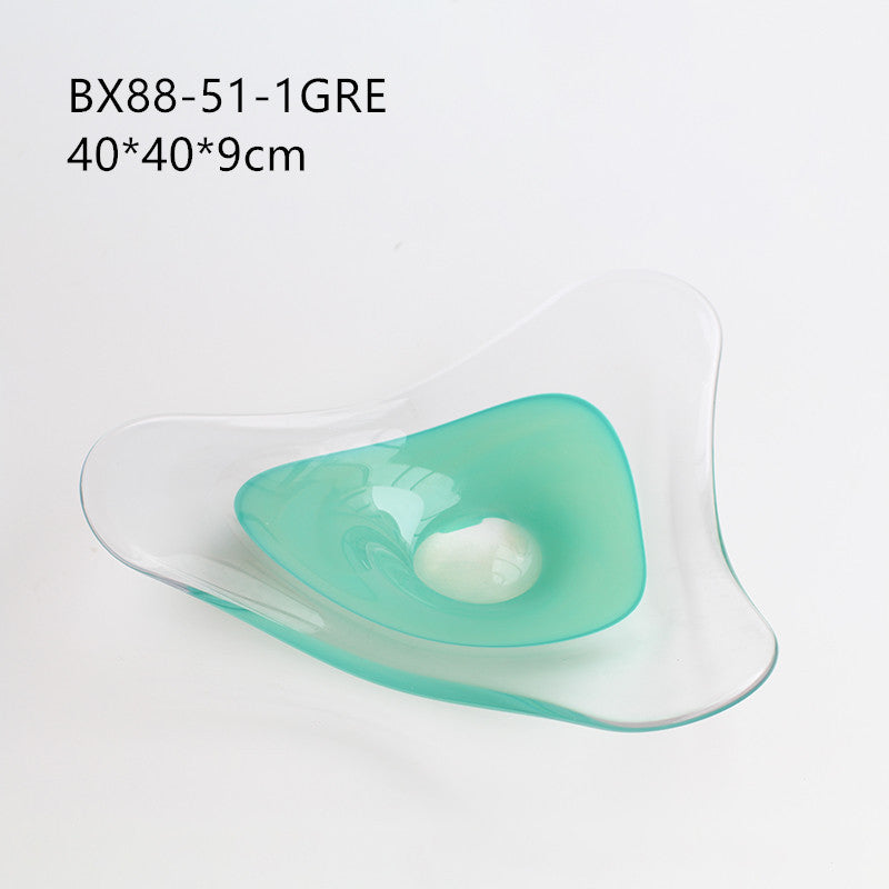 Smoked Glass Irregular Shaped Serving Plate Fruit plate - Image 10