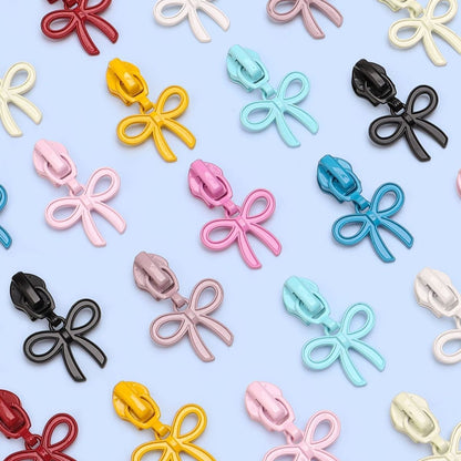 5# Bow Knot Zipper Pull (Lockable Slider) - Bow Yellow