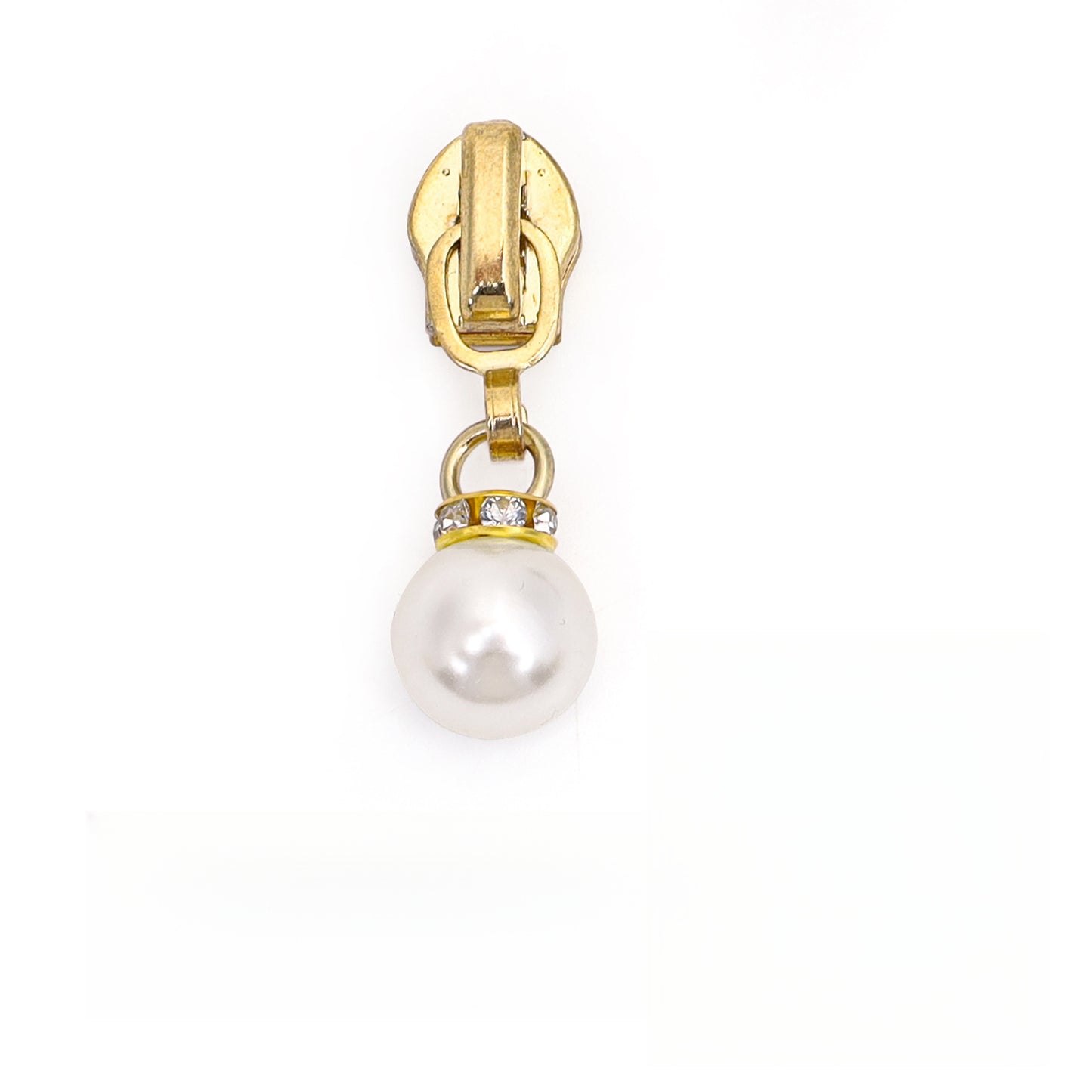 5# Faux Pearl Drop Zipper Pull with Rhinestones