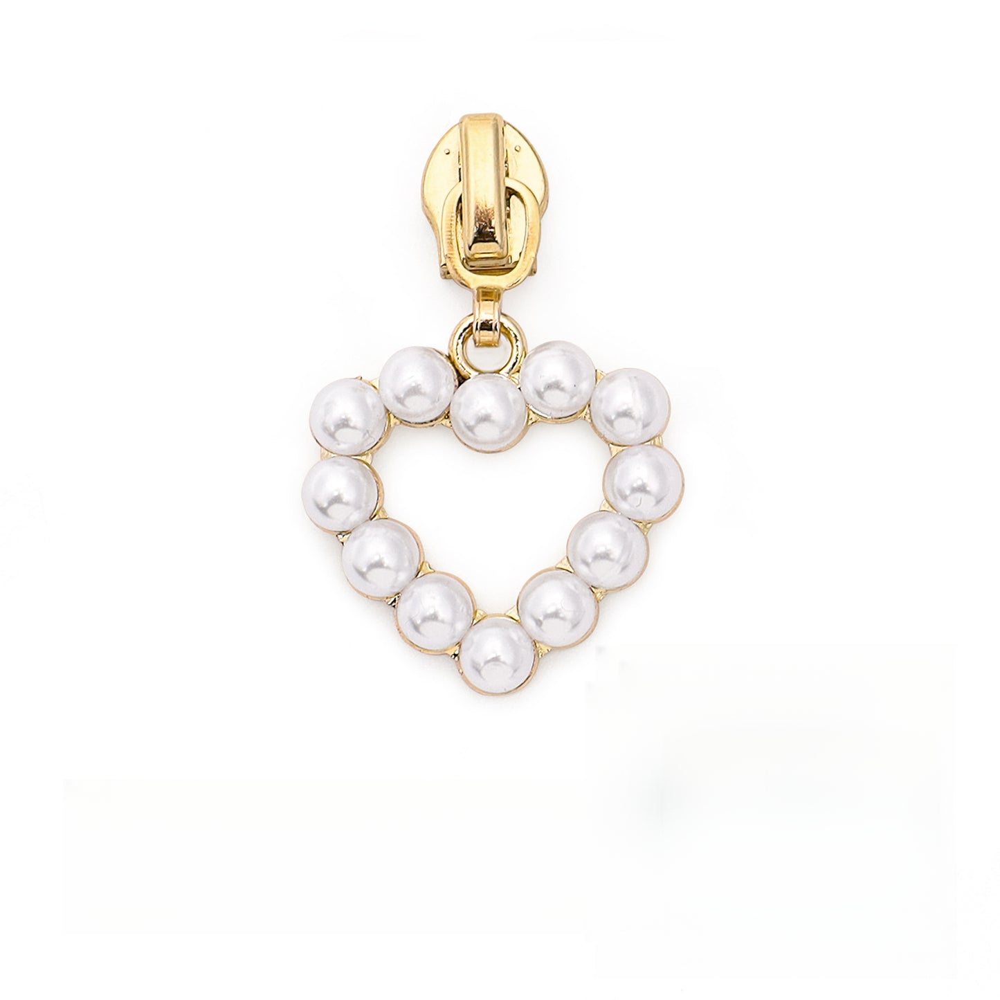 5# Pearl Heart Zipper Pull (Lockable Slider)