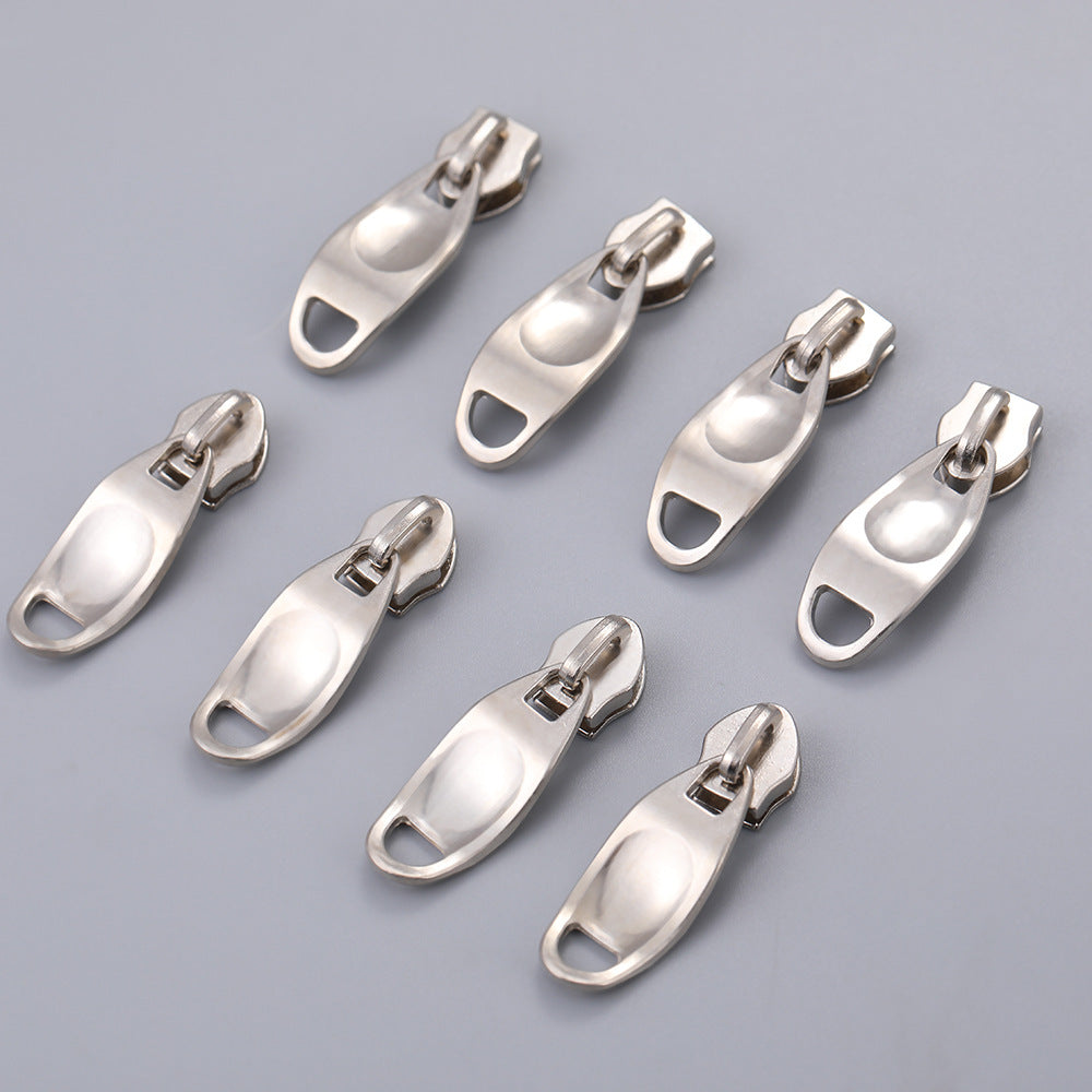 5# Curved Elephant Nose Zipper Slider - Silver Curved