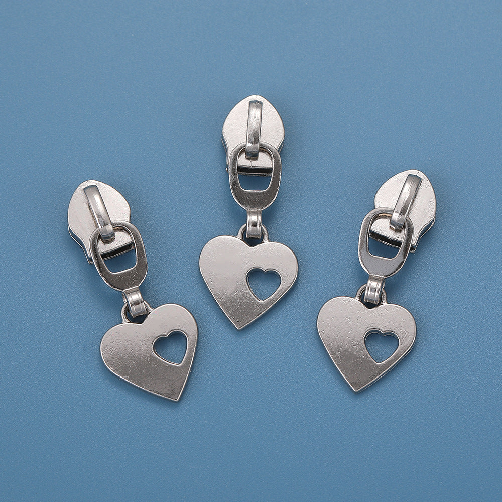 5# Double Heart Zipper Pull