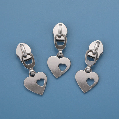 5# Double Heart Zipper Pull