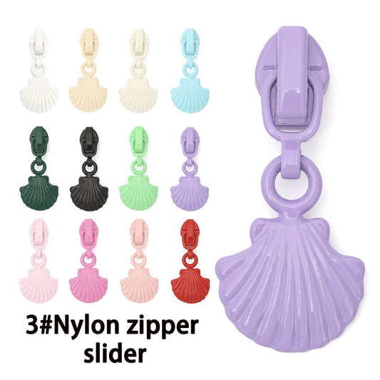 #3 Shell Shape Zipper Pull - White