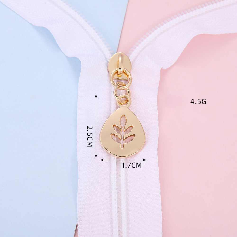 5# Hollow Leaf Zipper Pull