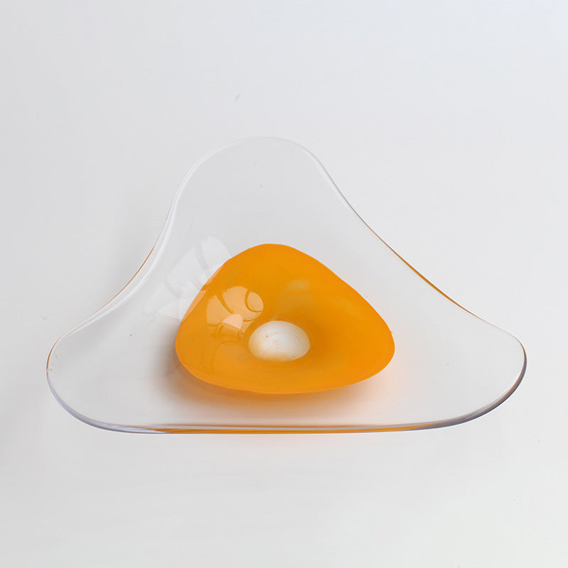 Smoked Glass Irregular Shaped Serving Plate Fruit plate - Image 4