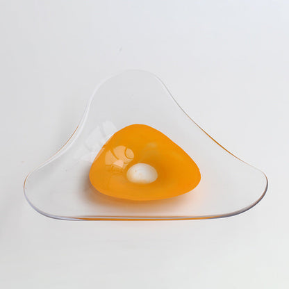 Smoked Glass Irregular Shaped Serving Plate Fruit plate - Image 4