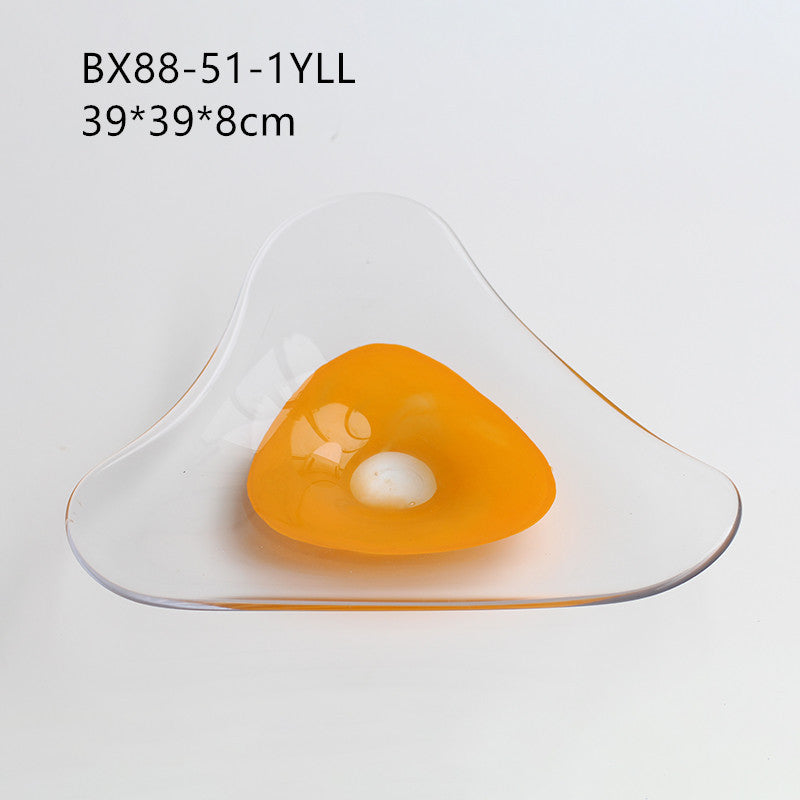 Smoked Glass Irregular Shaped Serving Plate Fruit plate - Image 9