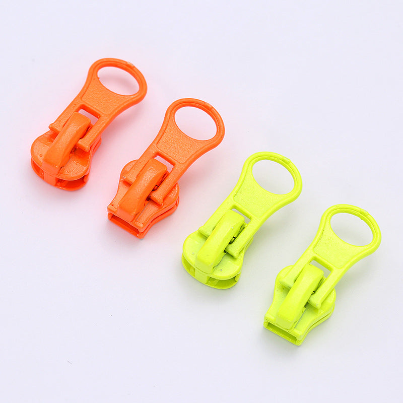 5# Neon Pull Tab Zipper Slider (Resin Zipper, Auto-Lock) - Yellow
