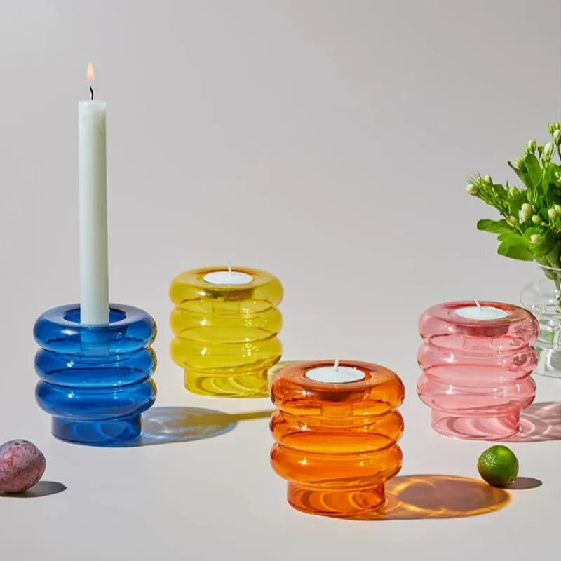 Modern Coloful Glass Candleholder Creative Party Centerpiece - Image 2