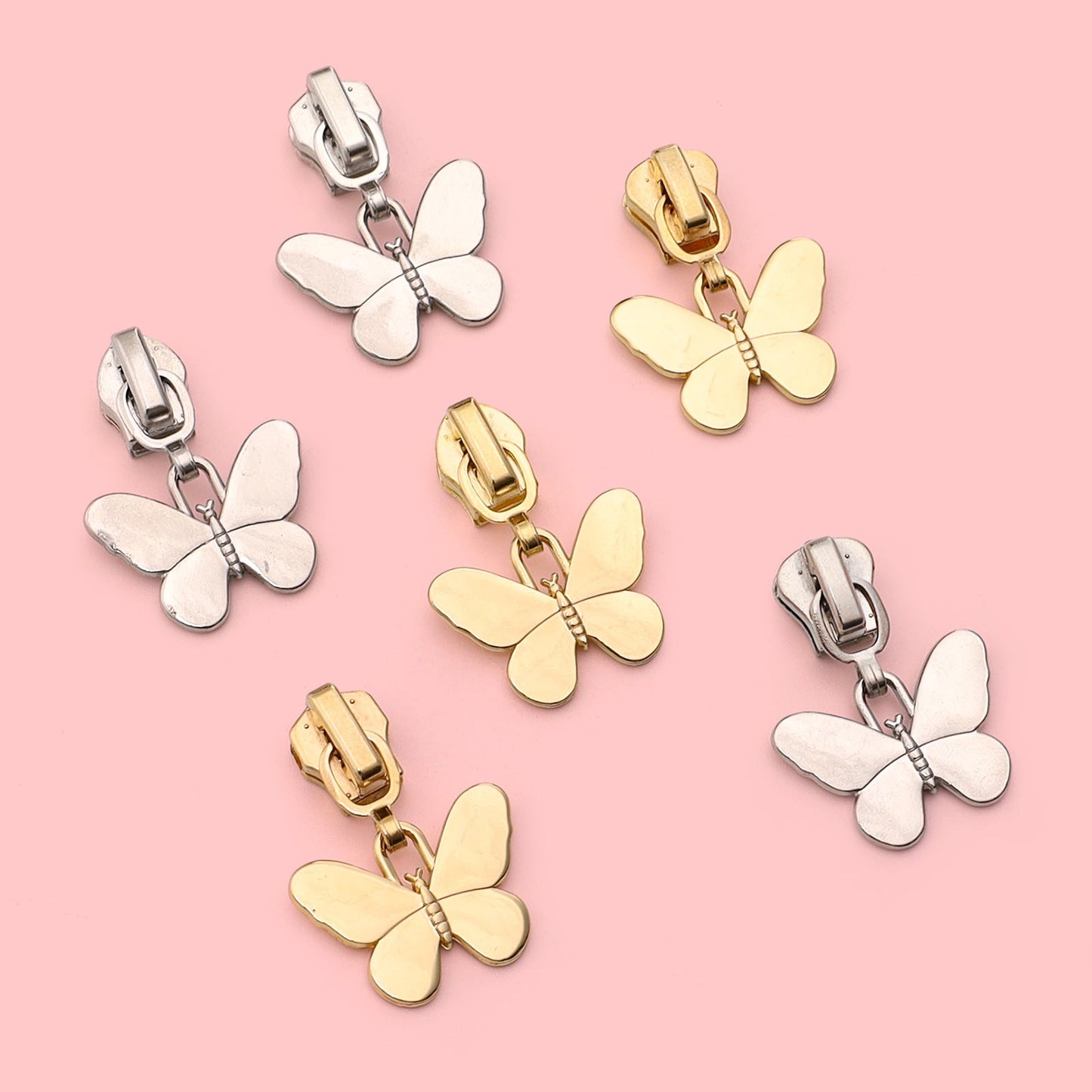 5# Butterfly Charm Zipper Pull - Butterfly Gold