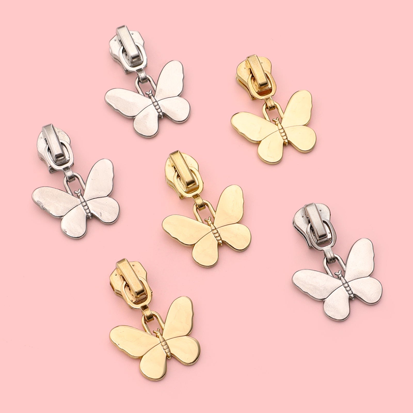 5# Butterfly Charm Zipper Pull - Butterfly Gold