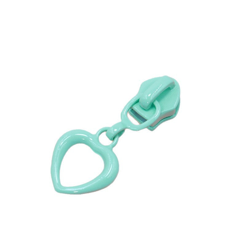 3# Hollow Heart Nylon Zipper Slider - Pink