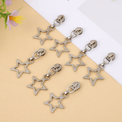 5# Open Star Outline Charm Zipper