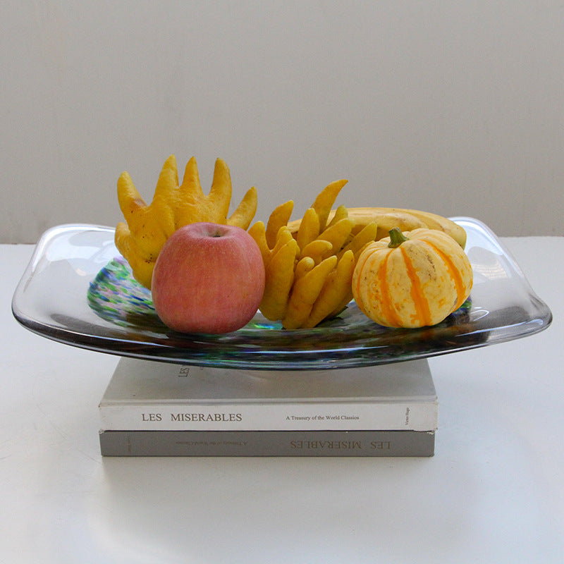 Smoked Glass Irregular Shaped Serving Plate Fruit plate - Image 2