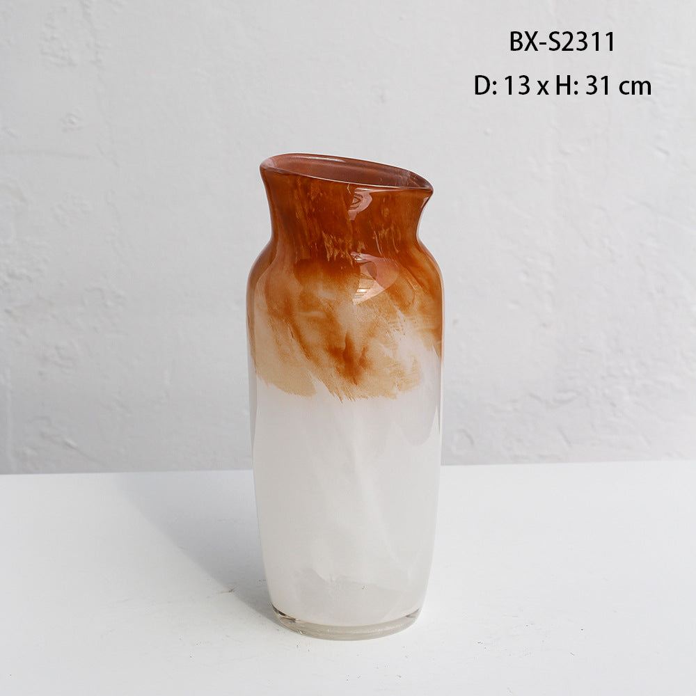 Two Tone Gradient Art Glass Vase Multiple Styles - Image 7