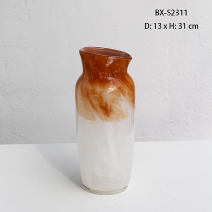 Two Tone Gradient Art Glass Vase Multiple Styles - Image 7