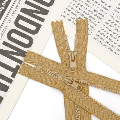Light Brown Resin Zipper Closed End Nylon Tape Sewing