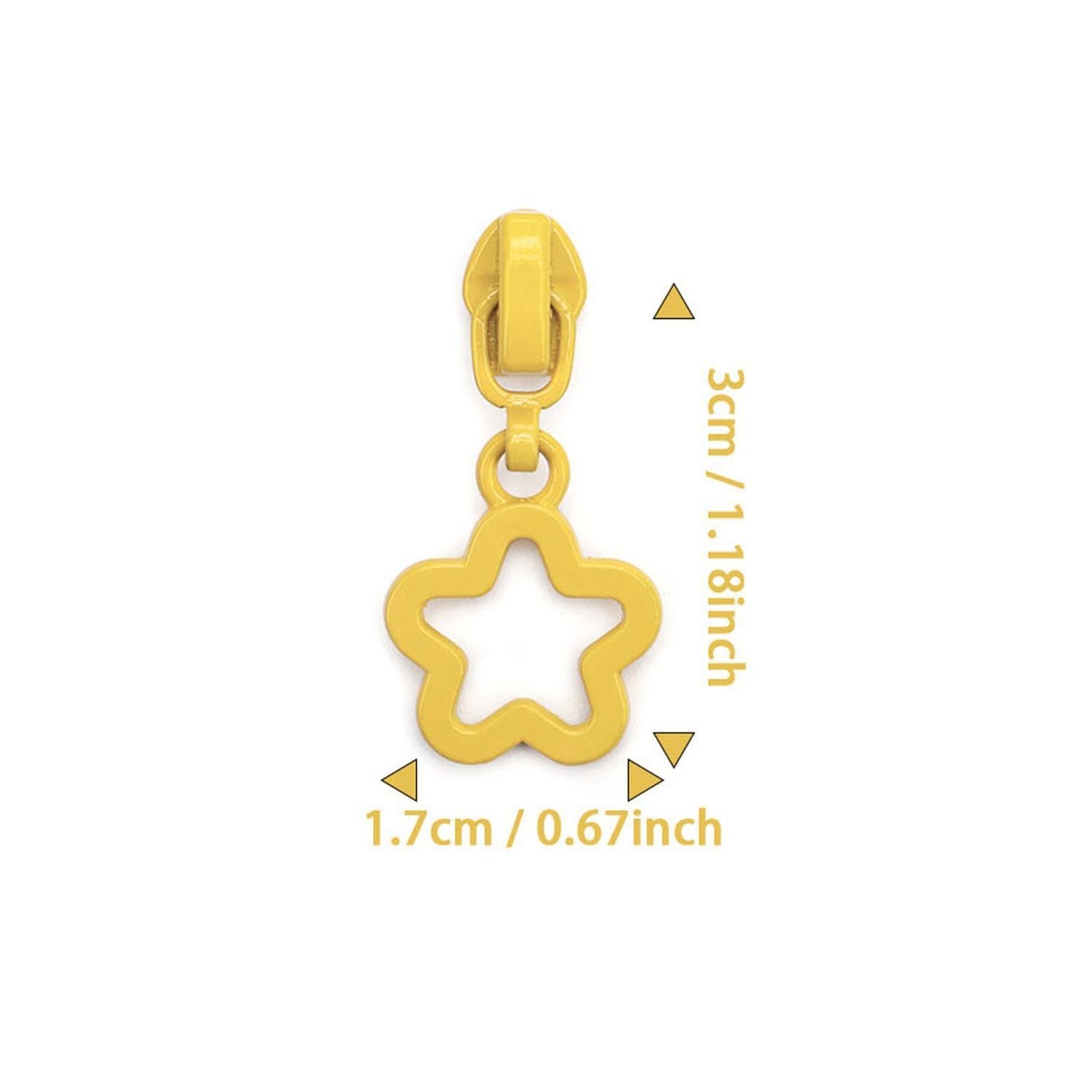 3# Hollow Star Zipper Pull (Nylon Slider) - Red