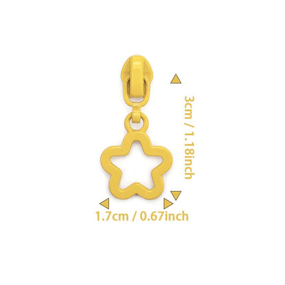 3# Hollow Star Zipper Pull (Nylon Slider) - Red